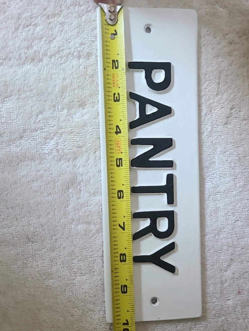 PANTRY Wall Sign - White with Black Lettering